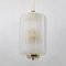 Art Deco Brass & Murano Glass Lantern Chandelier attributed to Tomaso Buzzi, 1980s 3