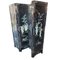 Chinese Black Lacquered and Carved Soapstone 4 Panel Folding Screen 5