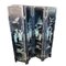 Chinese Black Lacquered and Carved Soapstone 4 Panel Folding Screen 3