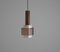 Italian Dark Teak Pendant Lamp with Milk and Smoky Acrylic Glass Shades, 1960s 3