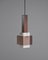 Italian Dark Teak Pendant Lamp with Milk and Smoky Acrylic Glass Shades, 1960s 5