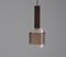 Italian Dark Teak Pendant Lamp with Milk and Smoky Acrylic Glass Shades, 1960s 2