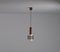 Italian Dark Teak Pendant Lamp with Milk and Smoky Acrylic Glass Shades, 1960s 6