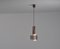 Italian Dark Teak Pendant Lamp with Milk and Smoky Acrylic Glass Shades, 1960s 1