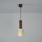 Italian Dark Teak Pendant Lamp with Milk and Yellow Acrylic Glass Shades, 1960s 1