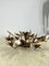 Florentine Ceiling Light with 4 Gilded Iron Lights, Flowers and 80s Leaves, 1980s, Image 2