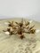 Florentine Ceiling Light with 4 Gilded Iron Lights, Flowers and 80s Leaves, 1980s 5