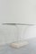 Travertine Marble Console Table with Glass, 1970s 4