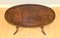 Regency Oval Yew Wood Pie Crust Edge Coffee Table on Saber Feet 9