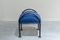 Blue Hans Chair with Pouf, 1980s, Set of 2 7