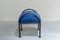 Blue Hans Chair with Pouf, 1980s, Set of 2, Image 7