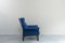 Blue Hans Chair with Pouf, 1980s, Set of 2 10