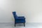 Blue Hans Chair with Pouf, 1980s, Set of 2, Image 10