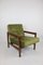 Vintage Armchair in Green Olive Velvet, 1970s, Image 1