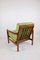 Vintage Armchair in Green Olive Velvet, 1970s 6