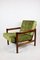 Vintage Armchair in Green Olive Velvet, 1970s, Image 4