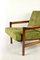 Vintage Armchair in Green Olive Velvet, 1970s 3