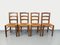 Brutalistische Vintage Stühle aus Holz & Stroh, 1960er, 4er Set 1