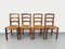 Vintage Brutalist Wooden and Straw Chairs, 1960s, Set of 4 1