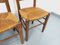 Brutalistische Vintage Stühle aus Holz & Stroh, 1960er, 4er Set 12