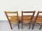 Vintage Brutalist Wooden and Straw Chairs, 1960s, Set of 4 6