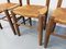 Vintage Brutalist Wooden and Straw Chairs, 1960s, Set of 4 13