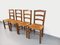 Brutalistische Vintage Stühle aus Holz & Stroh, 1960er, 4er Set 16
