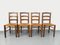 Vintage Brutalist Wooden and Straw Chairs, 1960s, Set of 4, Image 9