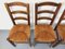 Brutalistische Vintage Stühle aus Holz & Stroh, 1960er, 4er Set 3