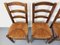 Vintage Brutalist Wooden and Straw Chairs, 1960s, Set of 4 3