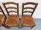 Vintage Brutalist Wooden and Straw Chairs, 1960s, Set of 4 2