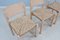Vintage Rustic Dining Chairs with Straw Seat attributed to Renato Toso, 1970s, Set of 4 2