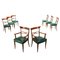 Vintage Chairs in Leatherette & Wood, Italy, 1950s, Set of 8, Image 1