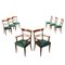 Vintage Stühle aus Kunstleder & Holz, Italien, 1950er, 8 . Set 1