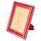 French Red Stitched Leather Picture Frame, 1940 1