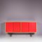 Italian Sideboard with Red Wooden Sliding Doors, 1950 6