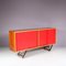 Italian Sideboard with Red Wooden Sliding Doors, 1950, Image 5