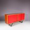 Italian Sideboard with Red Wooden Sliding Doors, 1950 3