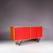 Italian Sideboard with Red Wooden Sliding Doors, 1950, Image 2