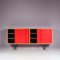 Italian Sideboard with Red Wooden Sliding Doors, 1950 8