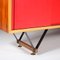 Italian Sideboard with Red Wooden Sliding Doors, 1950 11