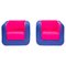 Butacas Cube en rosa y azul de Roche Bobois. Juego de 2, Imagen 1
