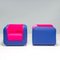 Pink & Blue Cube Armchairs from Roche Bobois, Set of 2 2