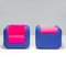 Pink & Blue Cube Armchairs from Roche Bobois, Set of 2 3