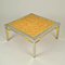 Tavolini da caffè con ripiano in bambù, struttura in metallo cromato e ottone dorato, Italia, anni '70, set di 2, Immagine 7