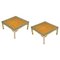 Tavolini da caffè con ripiano in bambù, struttura in metallo cromato e ottone dorato, Italia, anni '70, set di 2, Immagine 1