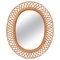Oval Mirror in Rattan, Wicker & Bamboo, French Riviera, Italy, 1960s 1