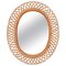 Oval Mirror in Rattan, Wicker & Bamboo, French Riviera, Italy, 1960s, Image 1