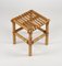 Mid-Century Stool or Pouf in Bamboo and Rattan, Italy, 1970s, Image 3