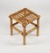 Tabouret ou Pouf Mid-Century en Bambou et Rotin, Italie, 1970s 3